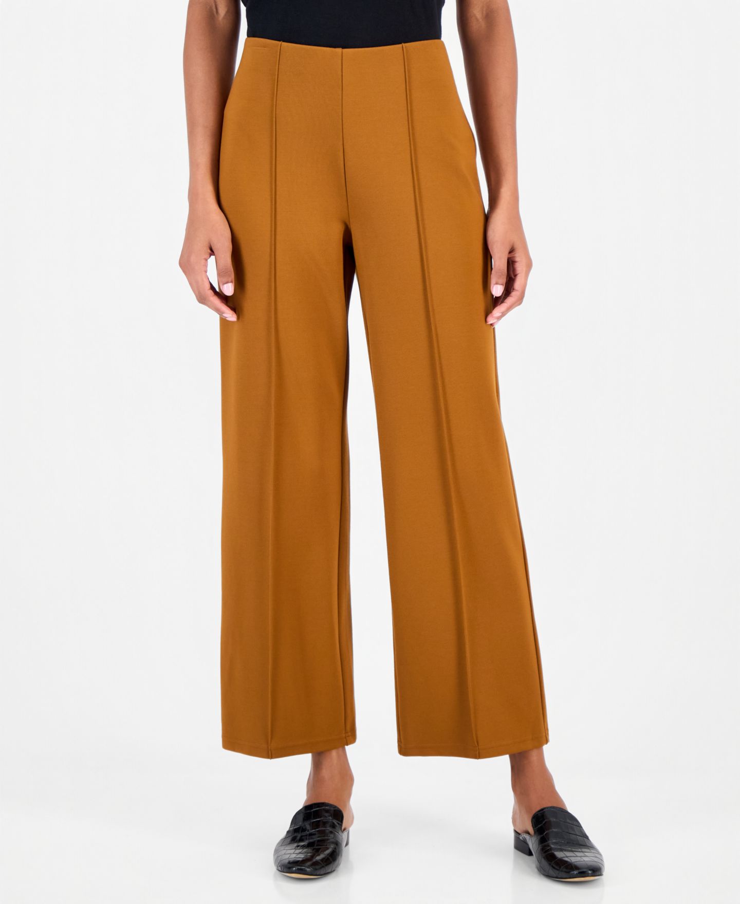 Женские брюки JM Collection Wide-Leg Pull-On Ponte, цвет: Коричный — фото 3