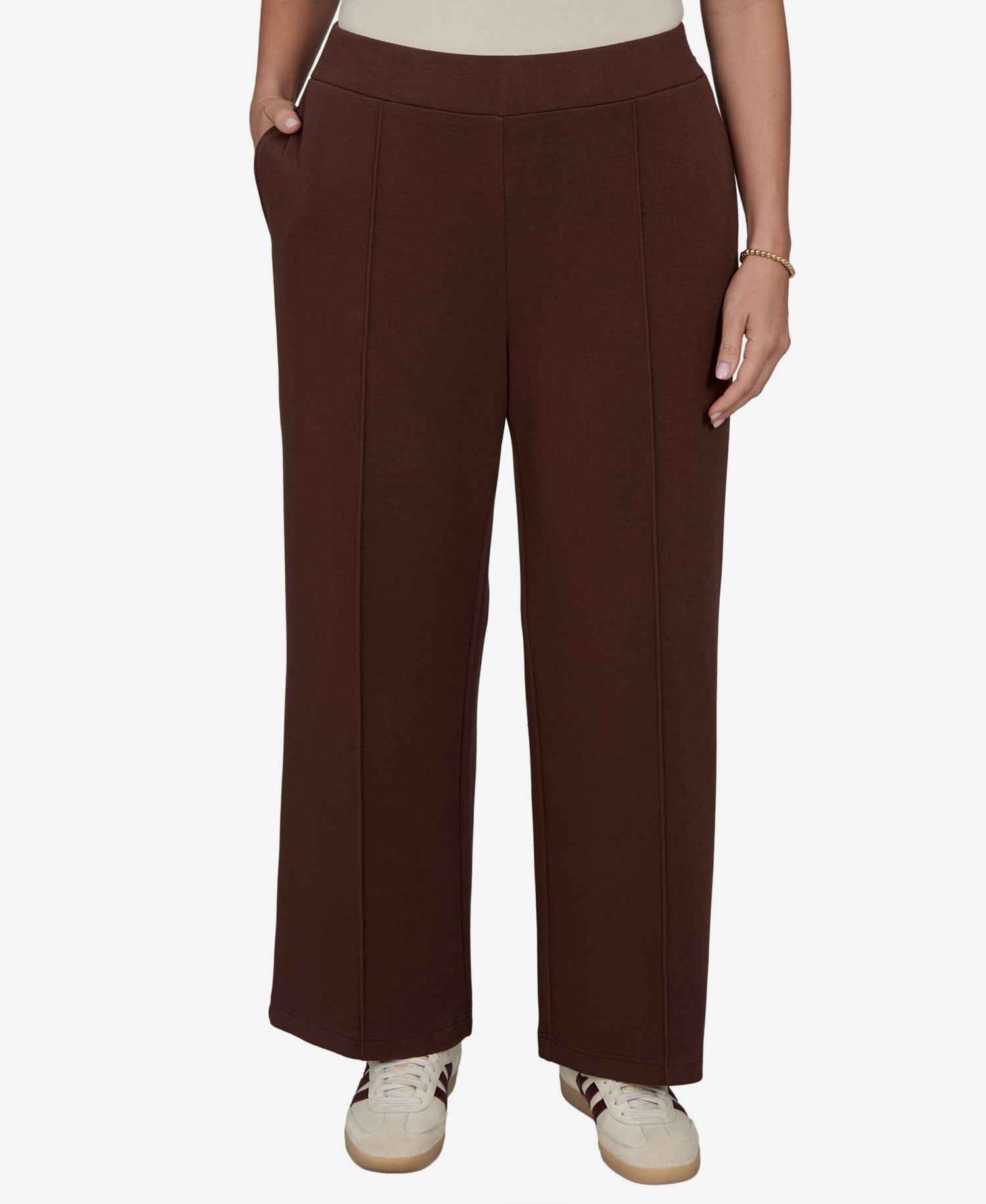Plus Size Sleek Seam Knit Pull-On Pant