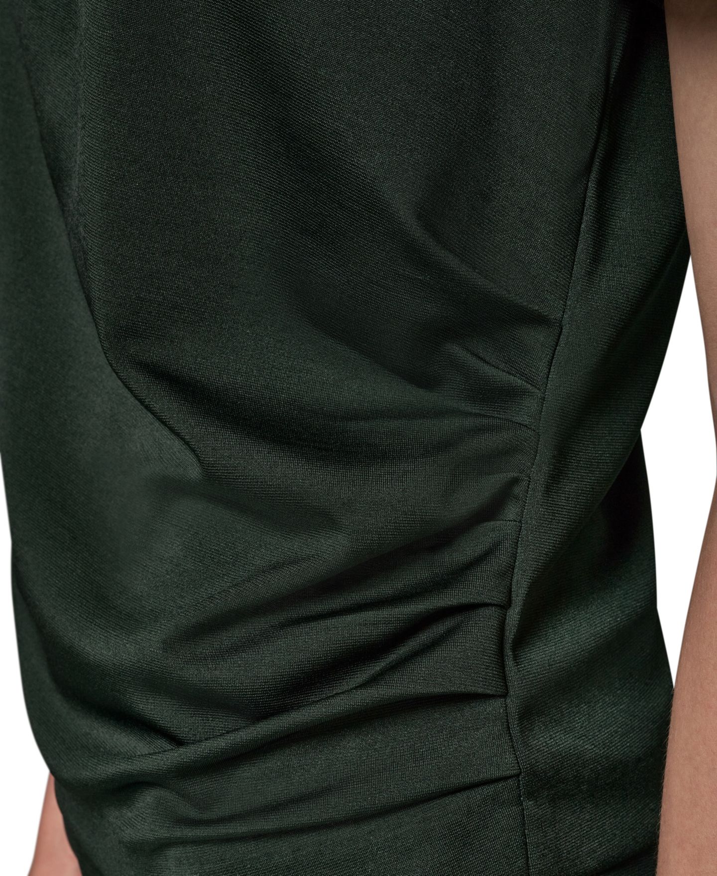 Женский топ Donna Karan New York Ruched Side Short-Sleeve Top, цвет: Чёрный тёмно-зелёный — фото 7