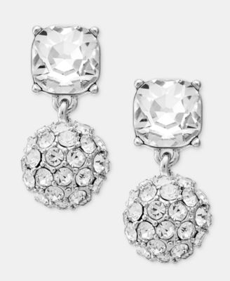 Crystal & Pav&eacute; Fireball Drop Earrings