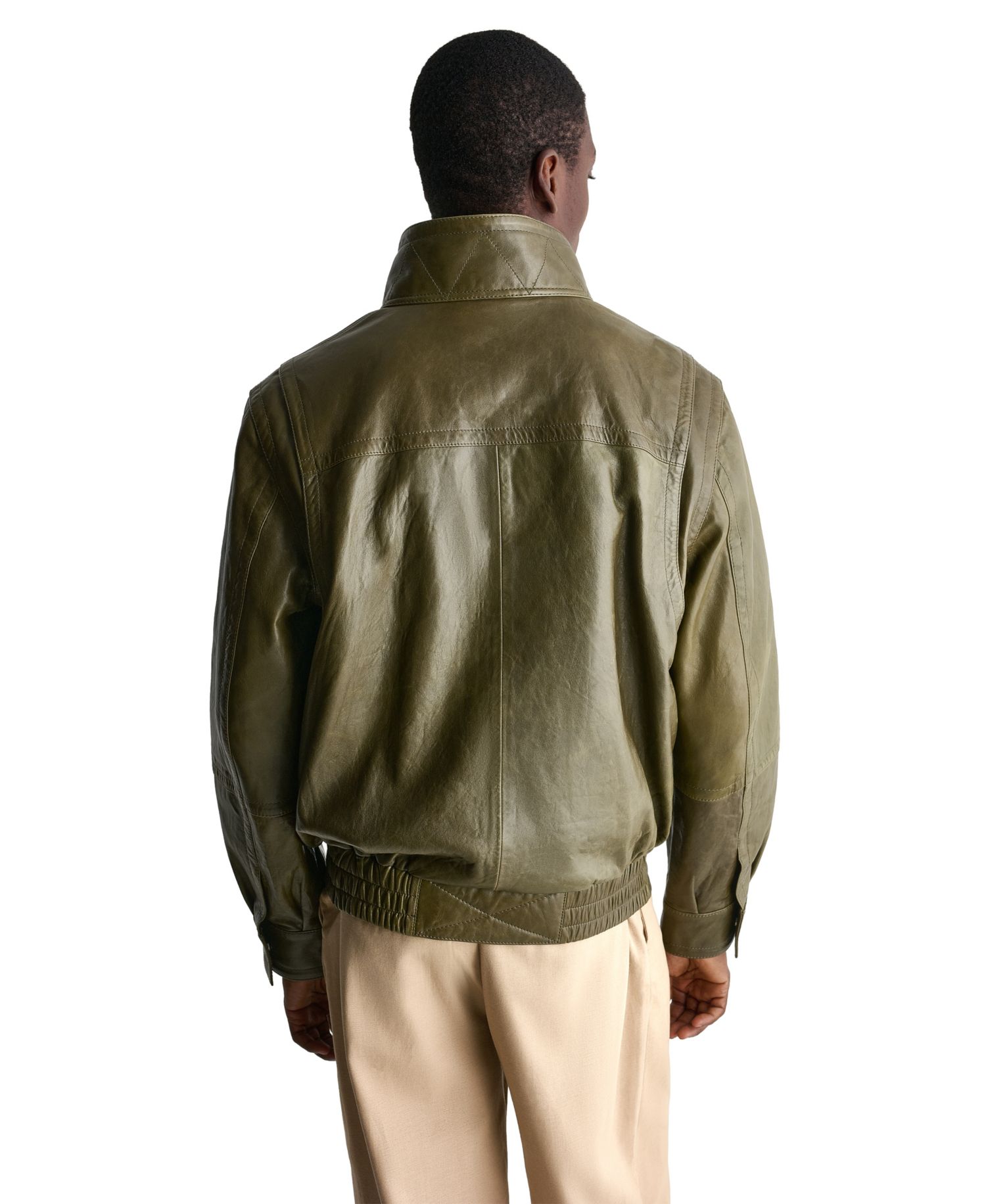 Men's Leather Double Collar Vintage Jacket