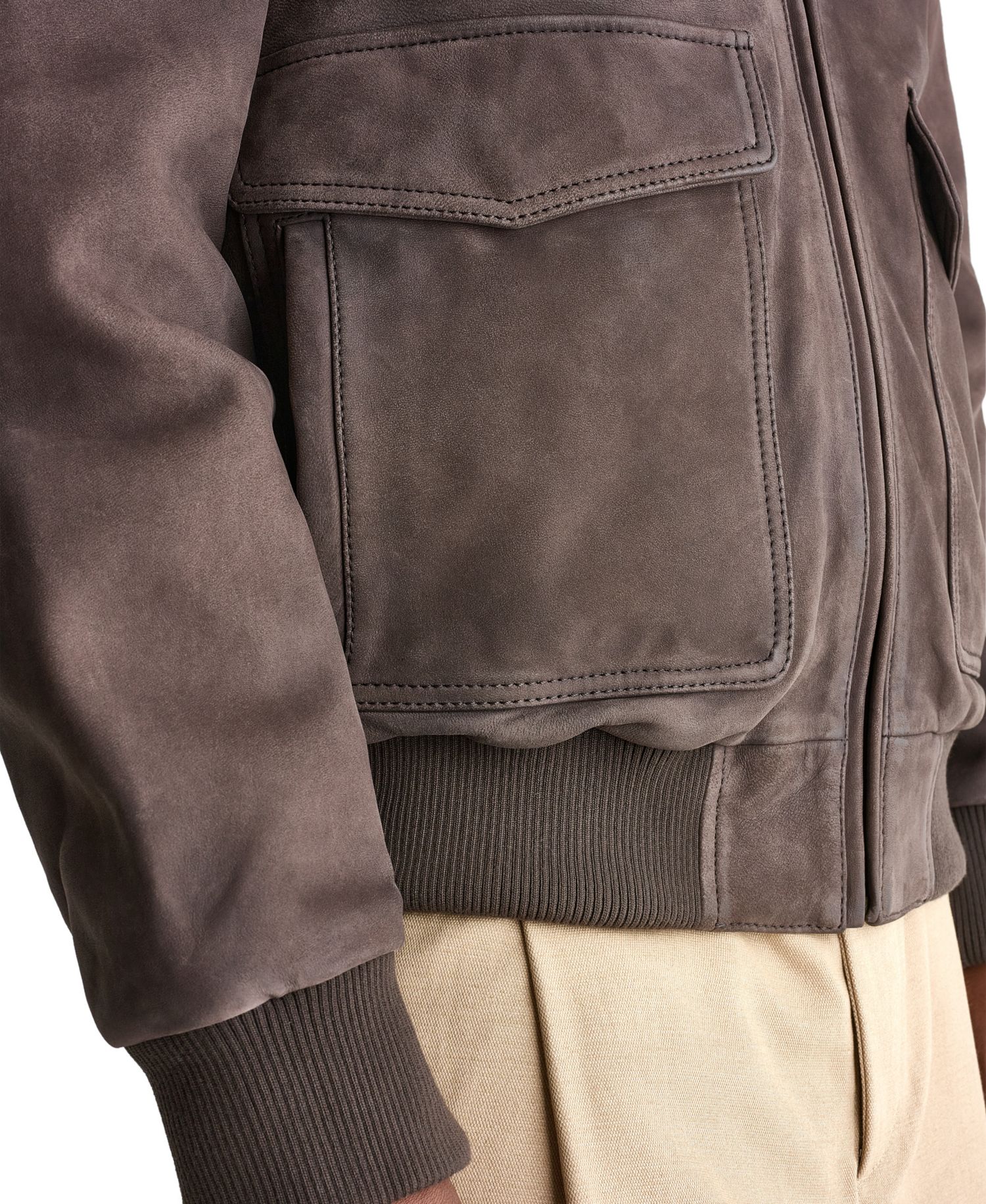 Men's Leather Bomber Jacket
