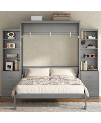   Murphy Bed with Storage Shelves and Drawers