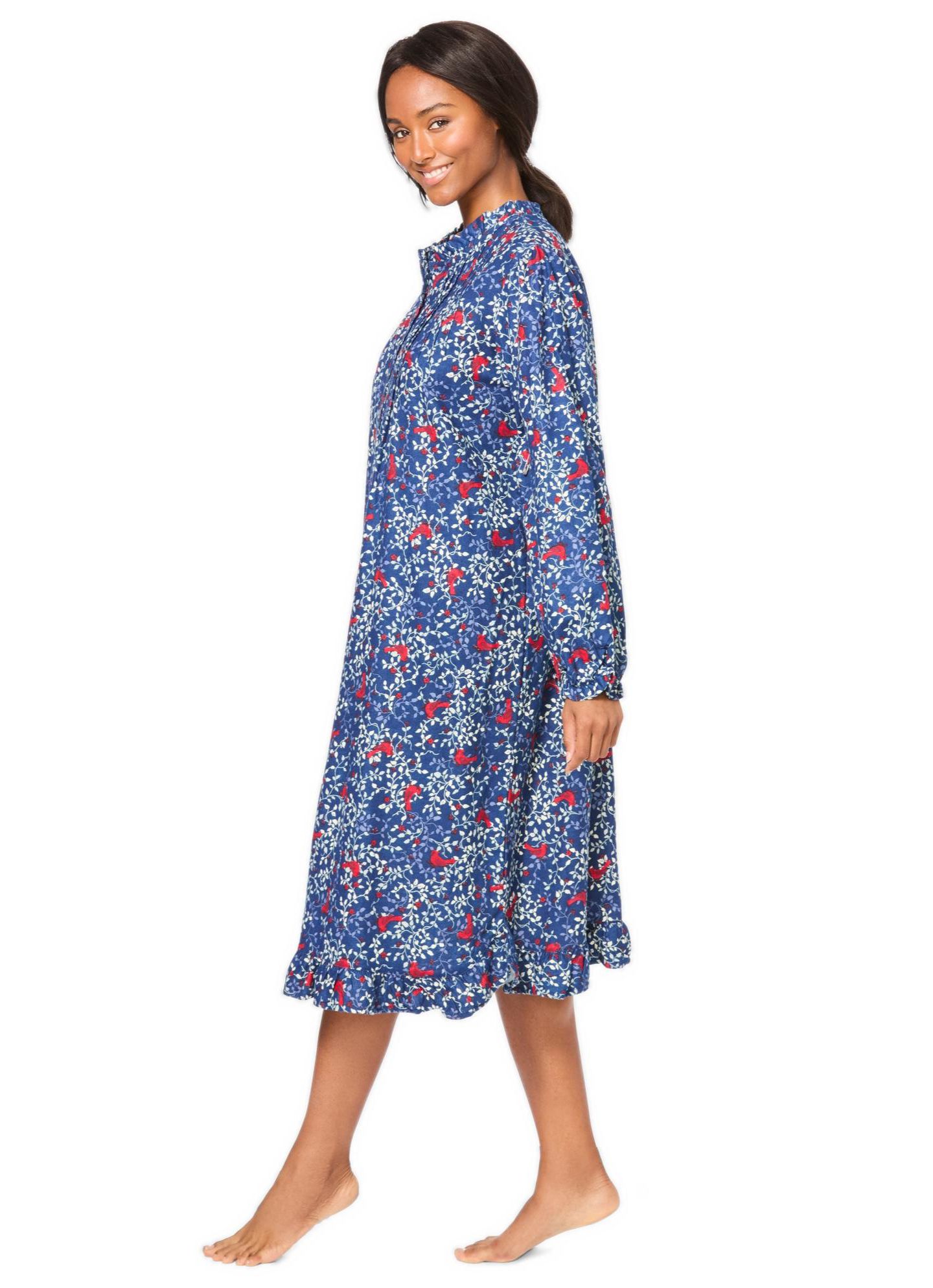 Женские платья Only Neccessities Only Necessities Cotton Flannel Print Short Gown, цвет: Красный, вариант 1 — фото 4