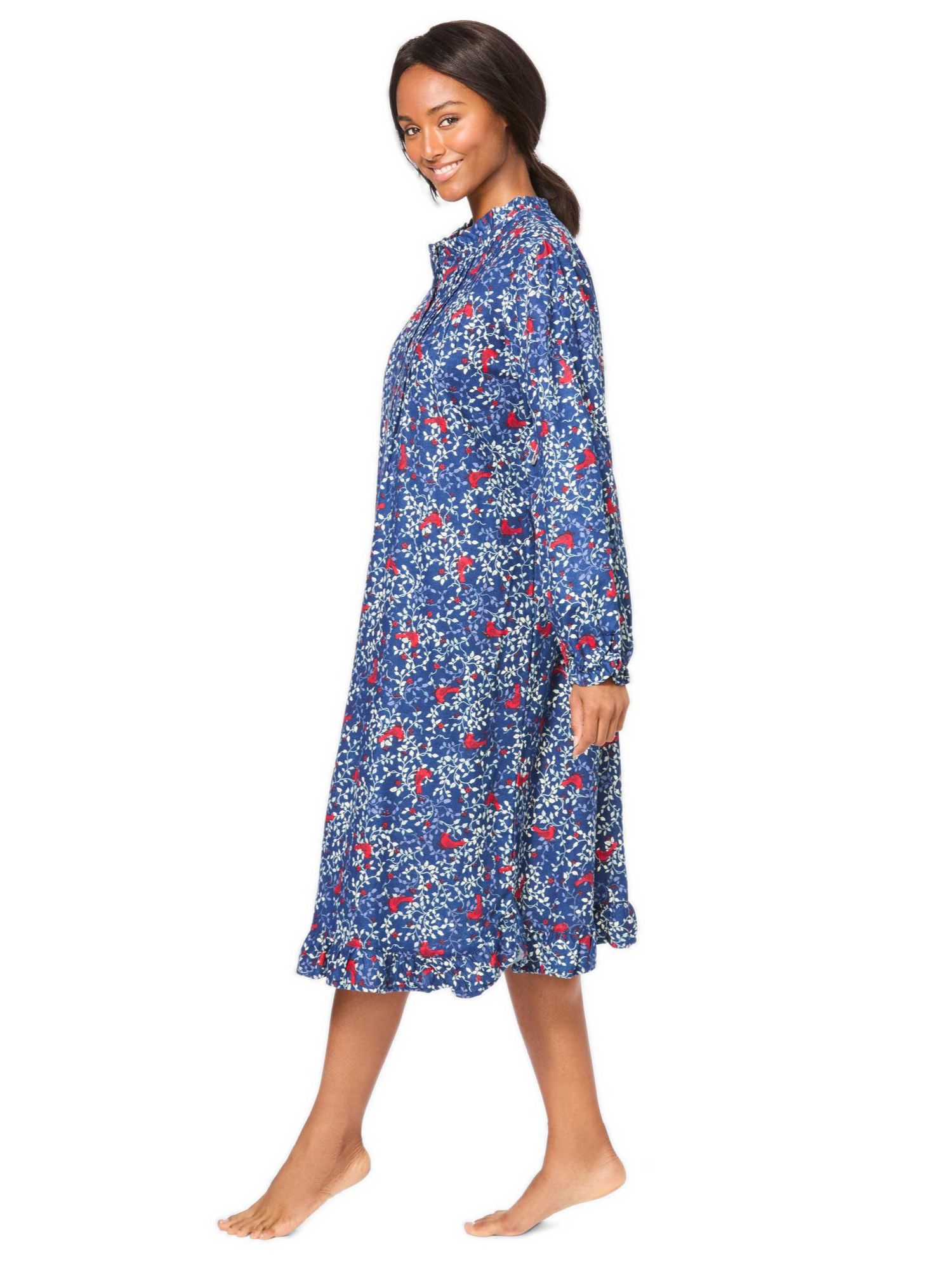 Women's Only Necessities Cotton Flannel Print Short Gown