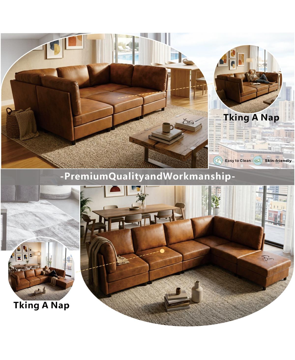 Streamdale Furniture Modern Modular Corner Sofa Foil fabric Freely Configurable