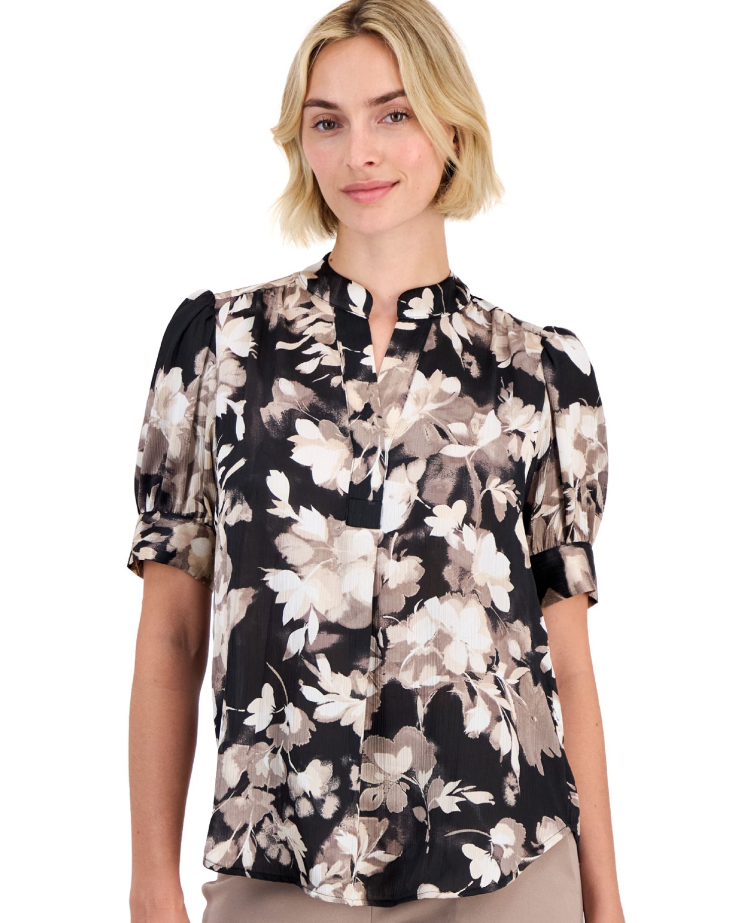 Women's Puffed-Sleeve Top
