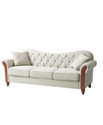 Mario Traditional 83"Wide Tufted Sofa with Solid Wood Legs