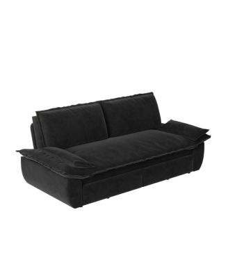  73.2" Queen 3-in-1 Convertible Velvet Pull-Out Sleeper Sofa
