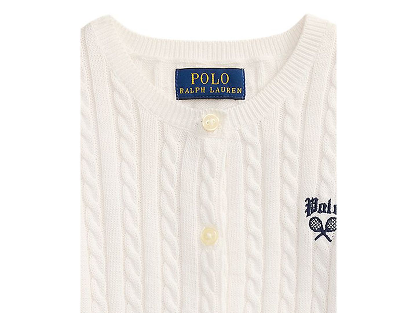 Свитер Polo Ralph Lauren US Open Long-Sleeve Sweater для девочек, цвет: Белый — фото 3