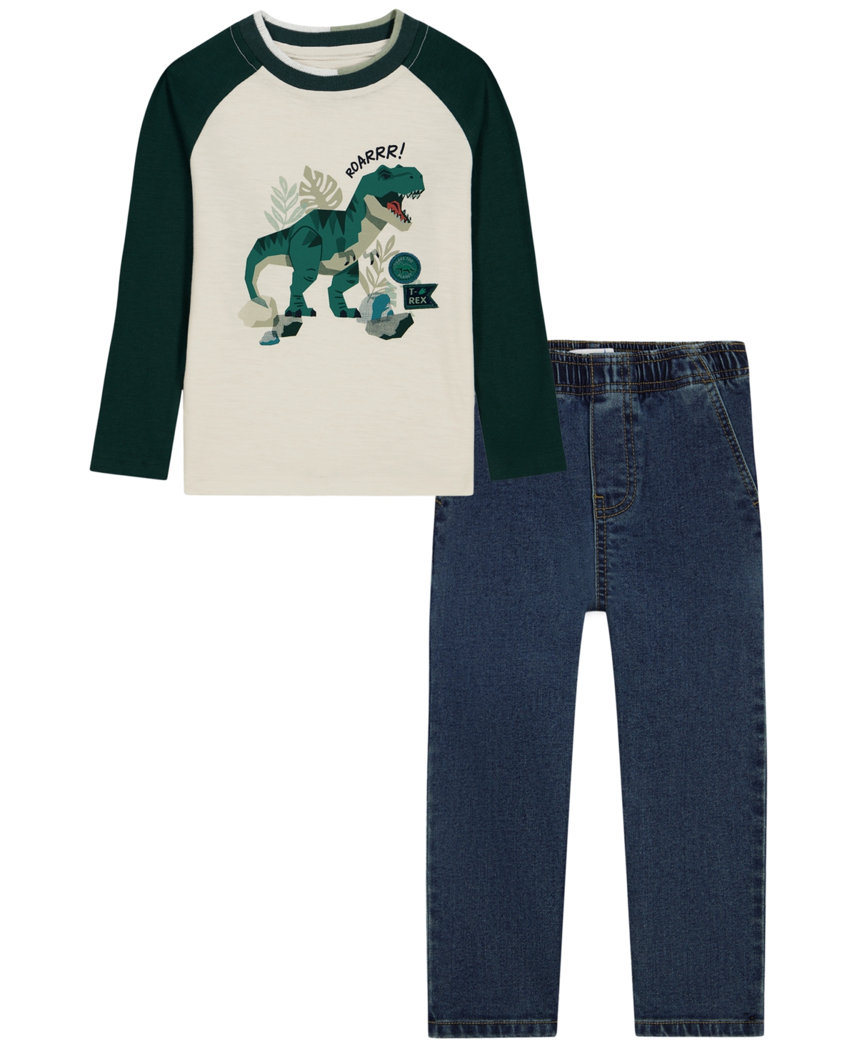 Kids Headquarters Toddler Boys' 2T-5T Long-Sleeve Top and Pants, 2-Piece Set