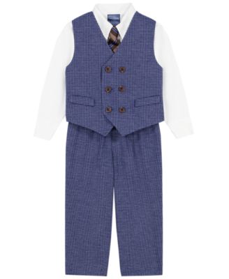 Baby Boys' Long-Sleeve Shirt, Vest, Pants and Tie, 4-Piece Set