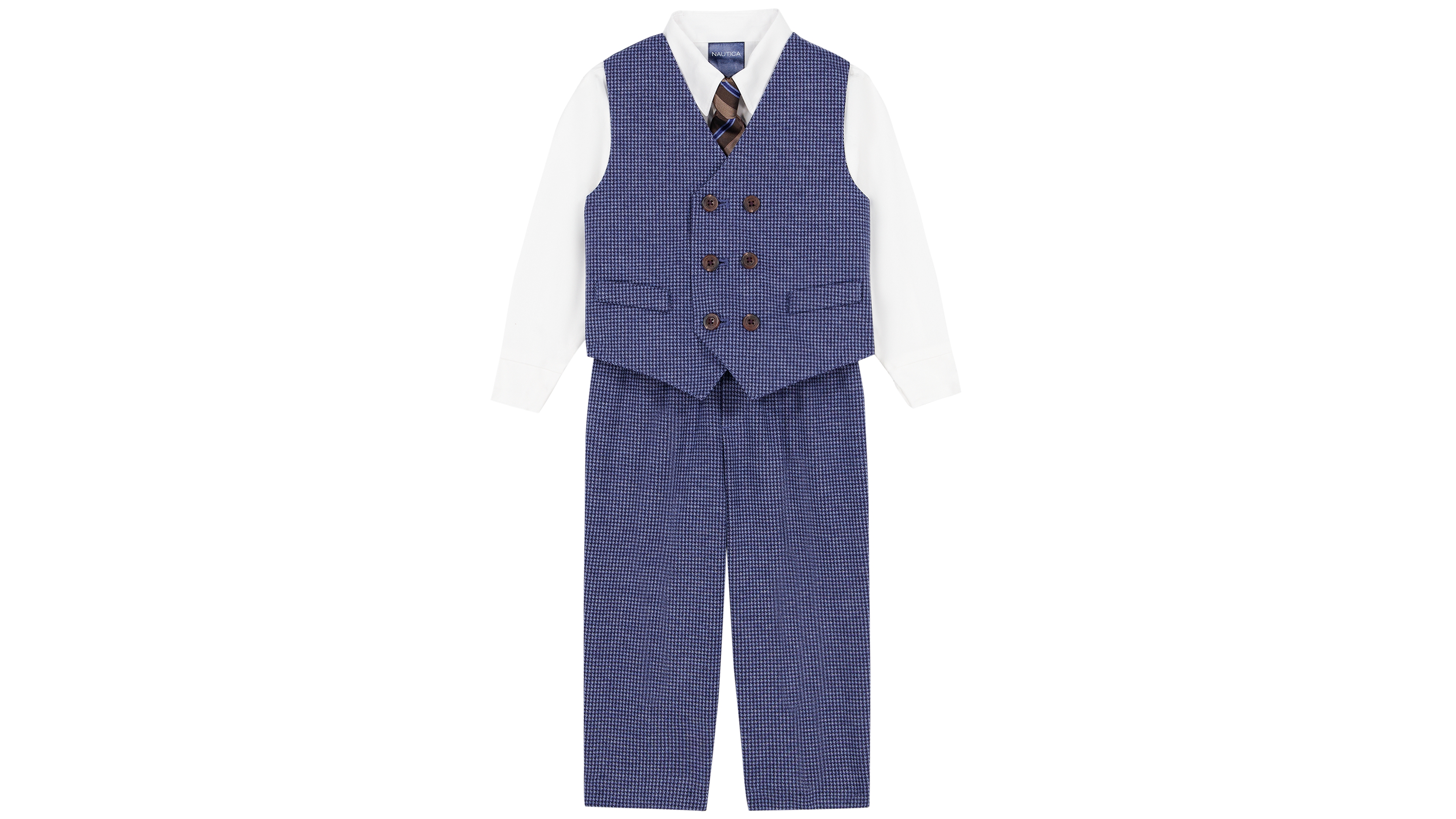 Nautica Baby Boys' Long-Sleeve Shirt, Vest, Pants and Tie