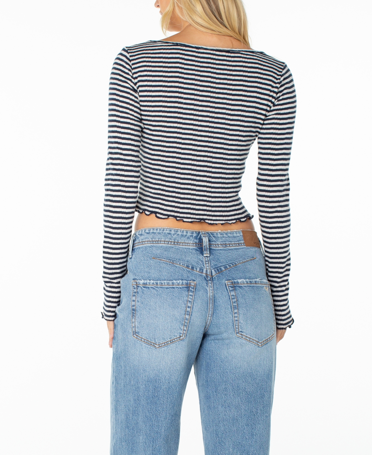 Roxy Women's Waterside Striped Scoop-Neck Long-Sleeve Top