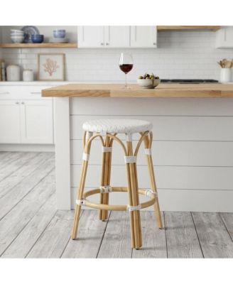 24" Heavy Duty Rattan Backless Counter Height Bar Chair