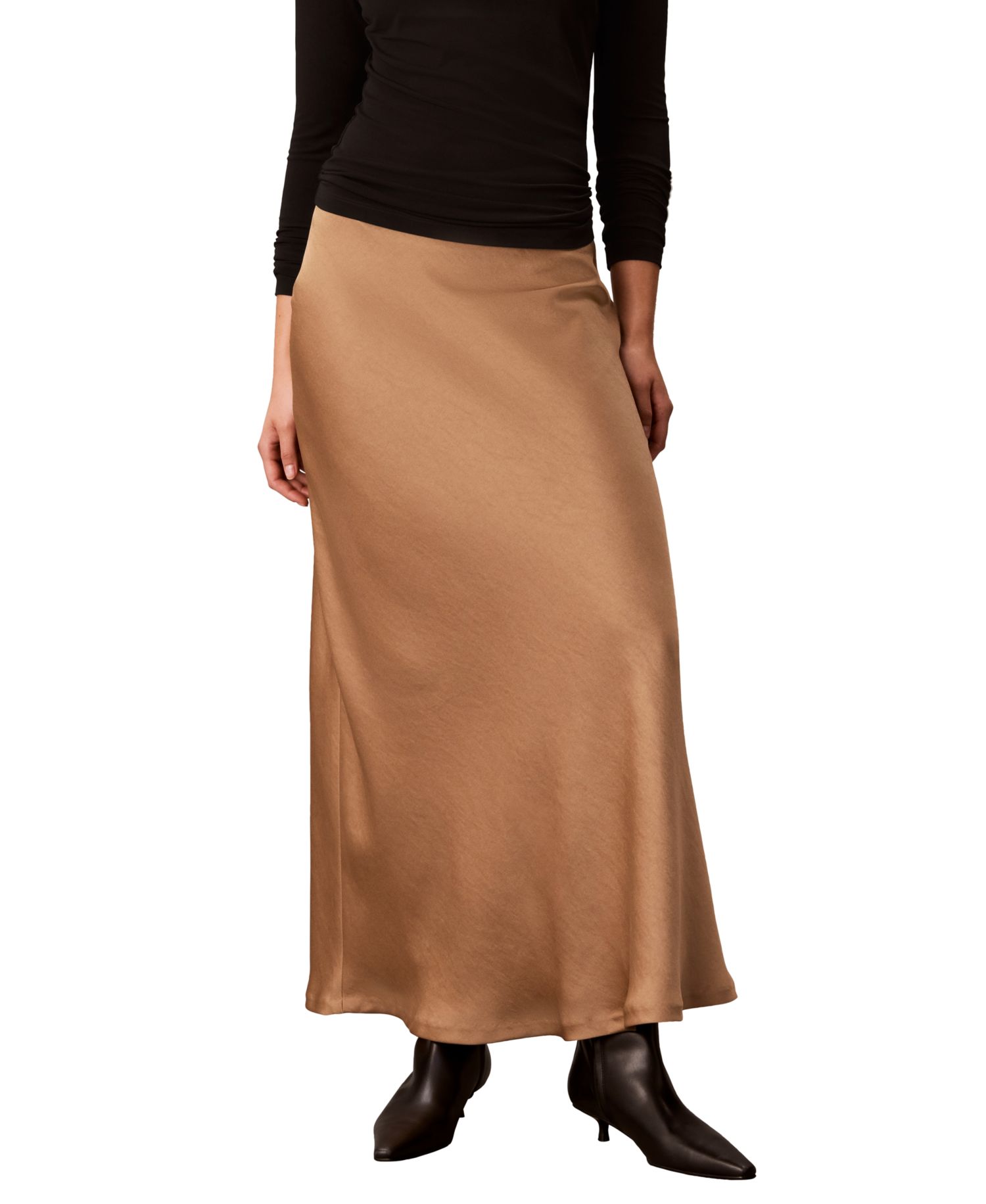 Petite Double Faced Satin Bias-Cut Maxi Skirt
