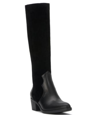 Women's Frahna Almond Toe Stacked Heel Knee Boots