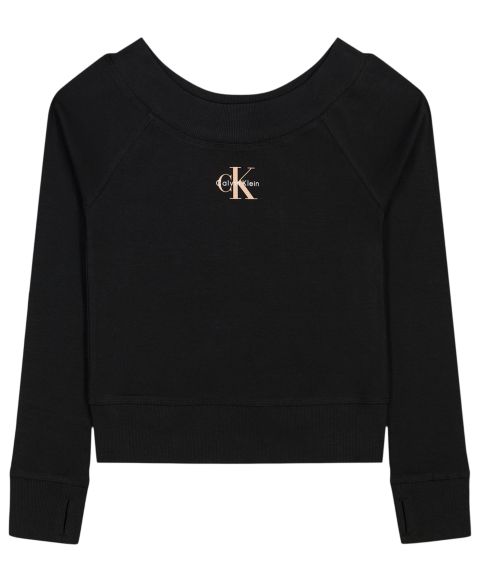 Футболка Calvin Klein Long-Sleeve для девочек, цвет: Чёрный