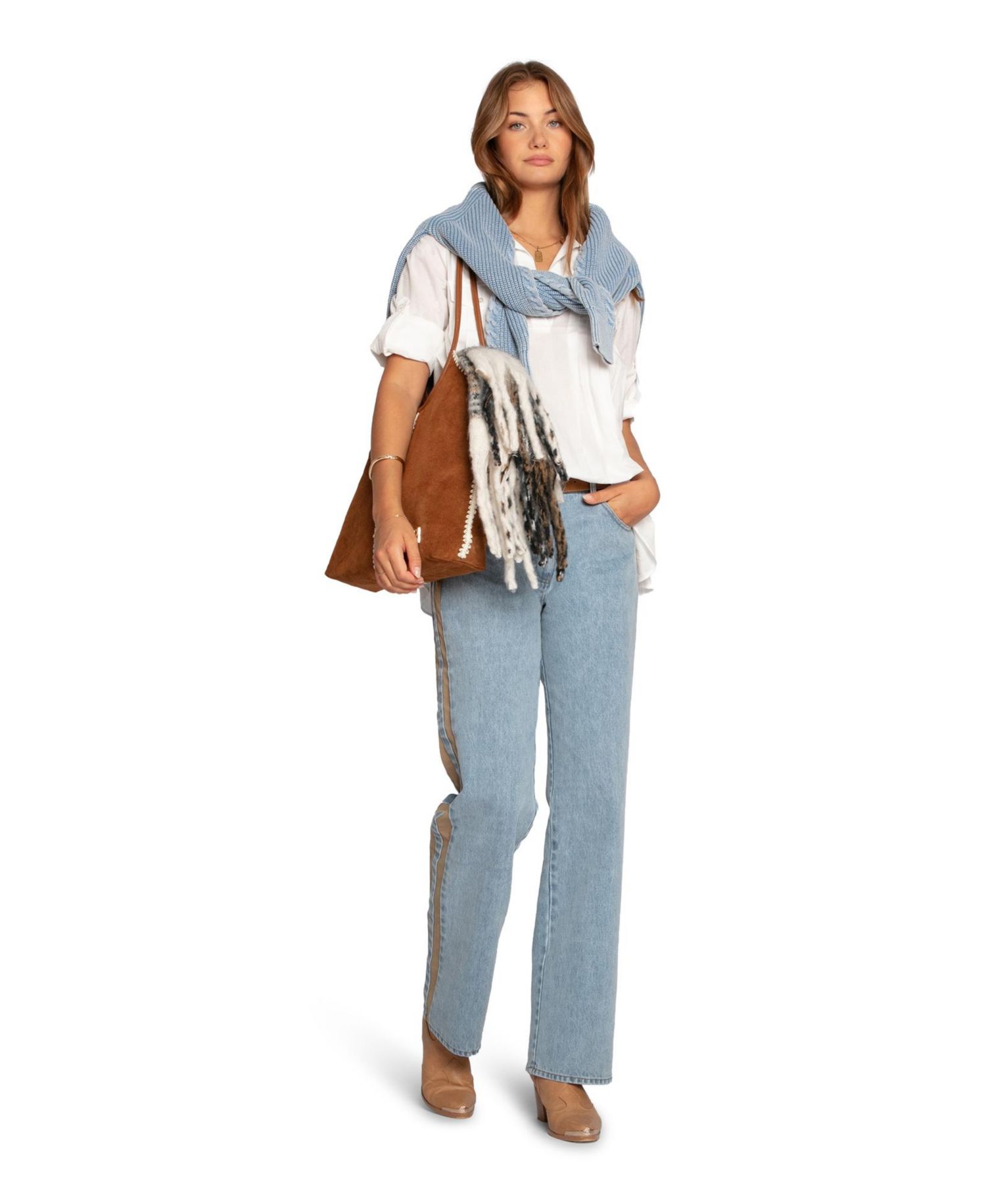 Women's Rebel Mid Rise Side Stripe Denim Jeans