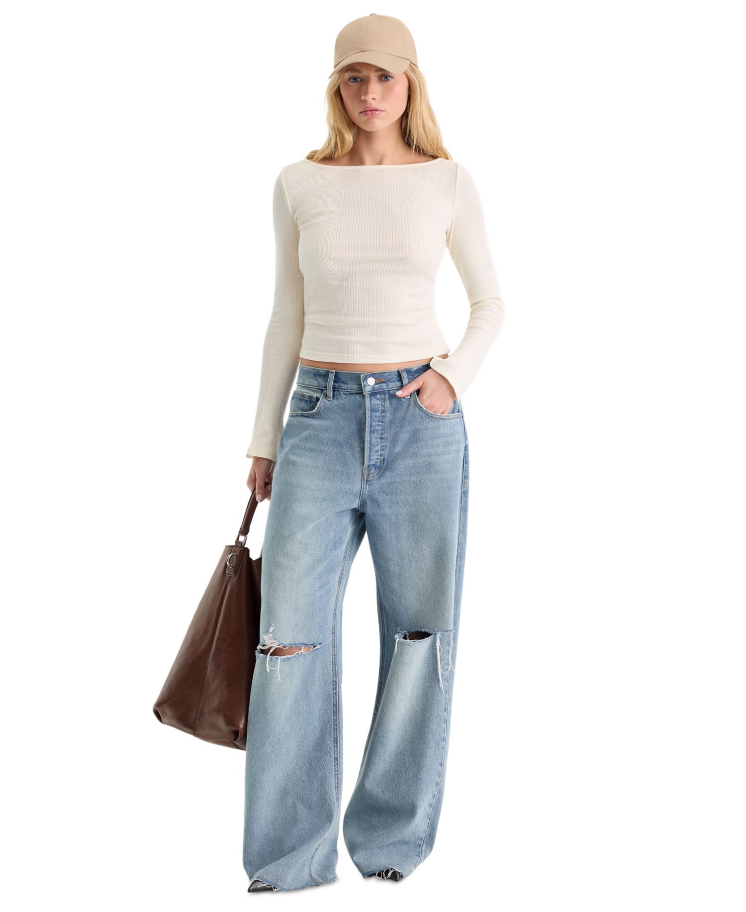 Women's Cotton Long-Sleeve Pull-On Top