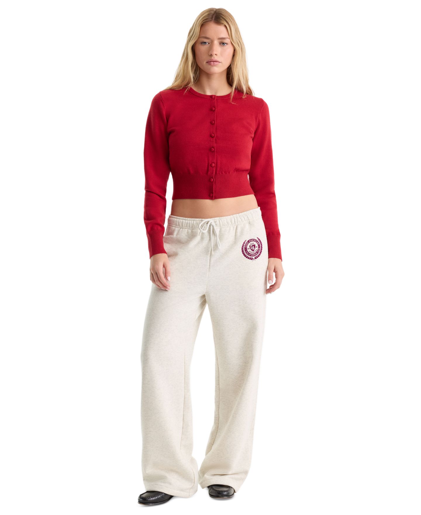 Женский кардиган Good American Fine Knit Crewneck, цвет: Малиновый розовый — фото 2