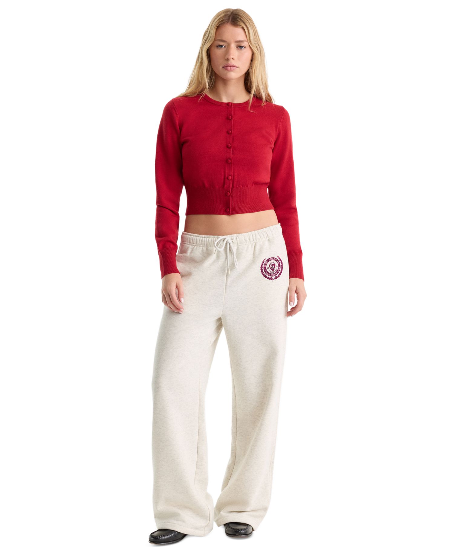 Women's Fine Knit Crewneck Cardigan