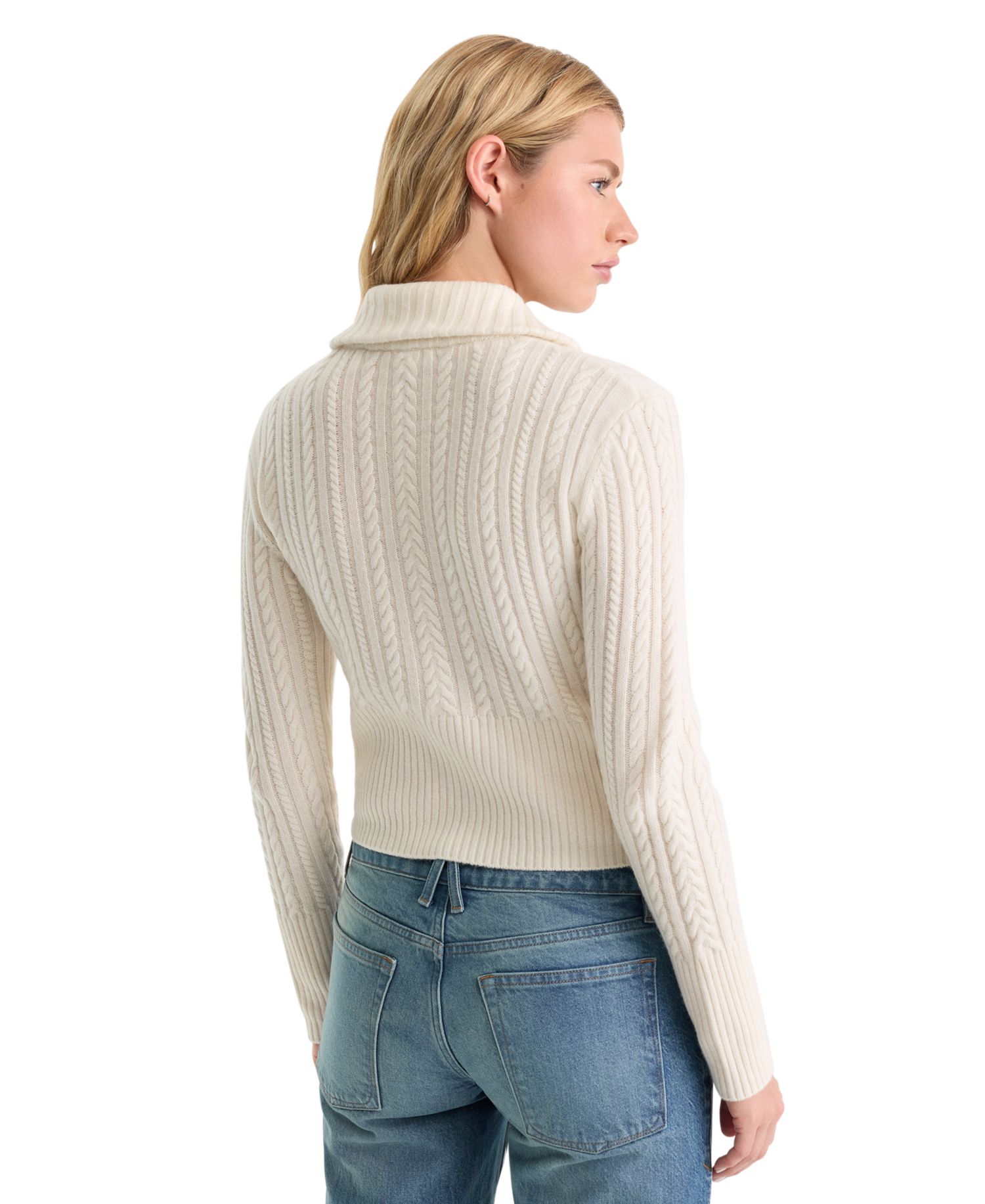 Women's Spread Collar Zip-Front Sweater