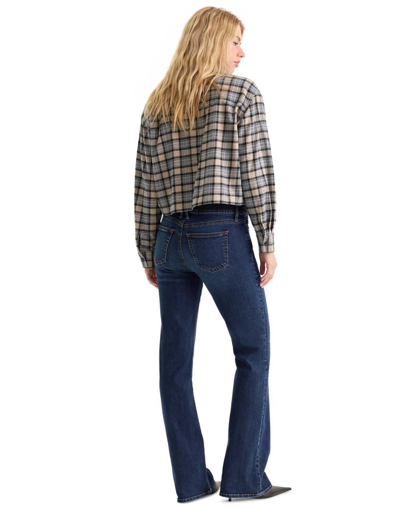 Женские джинсы Good American Low-Rise Bootcut Stretch, цвет: Индиго — фото 5