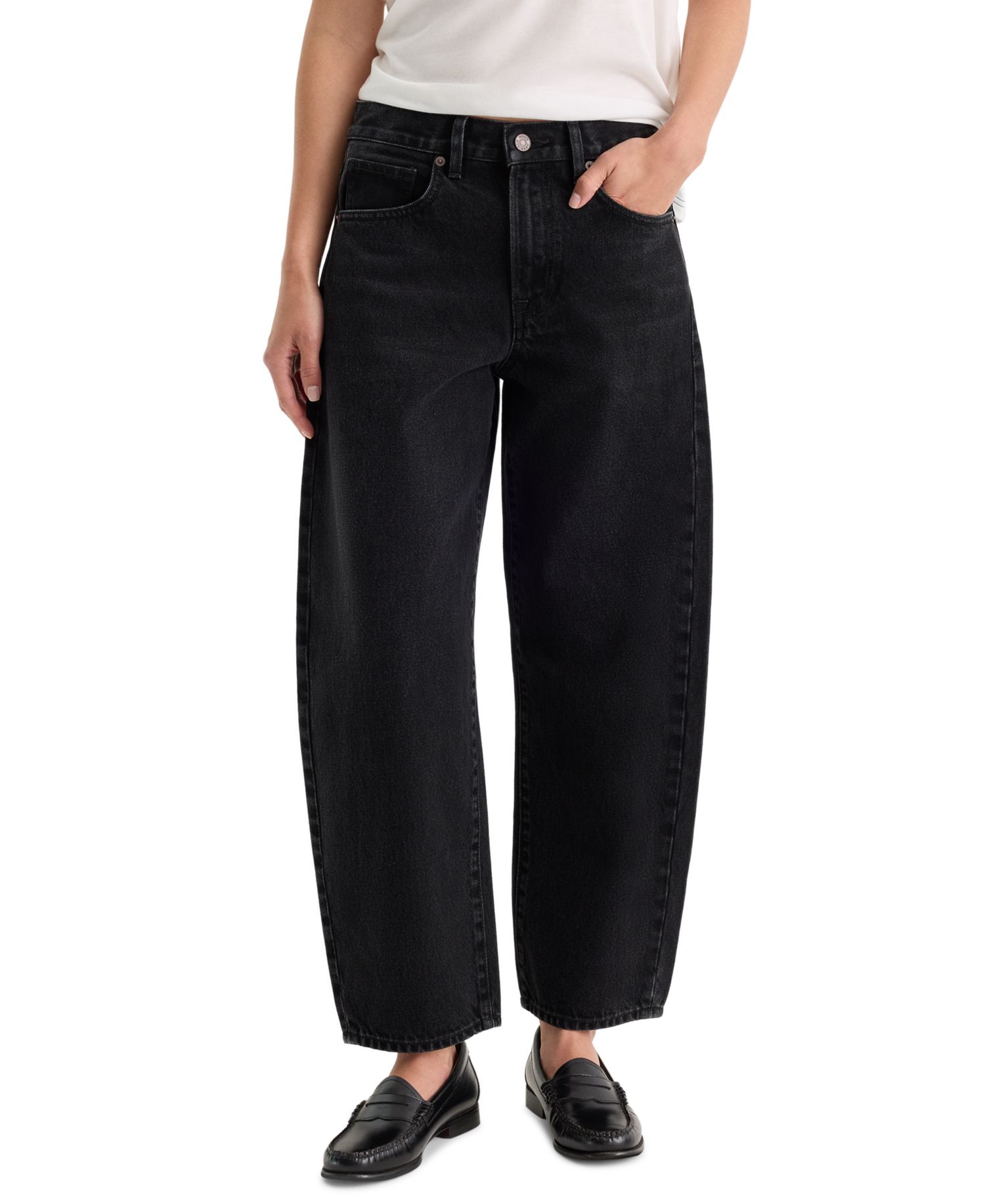 Women's Vintage Mid-Rise Barrel-Leg Ankle Jeans