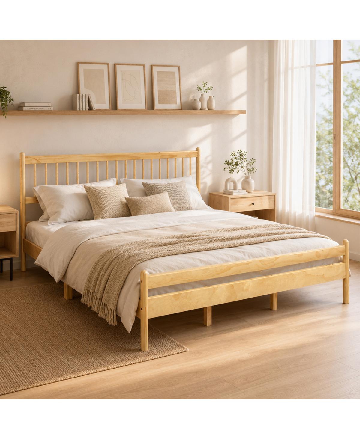 Streamdale Furniture Traditional King Size Pinewood Bed with Headboard and Footboard