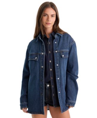 Women's Collared Long-Sleeve Button-Front Top