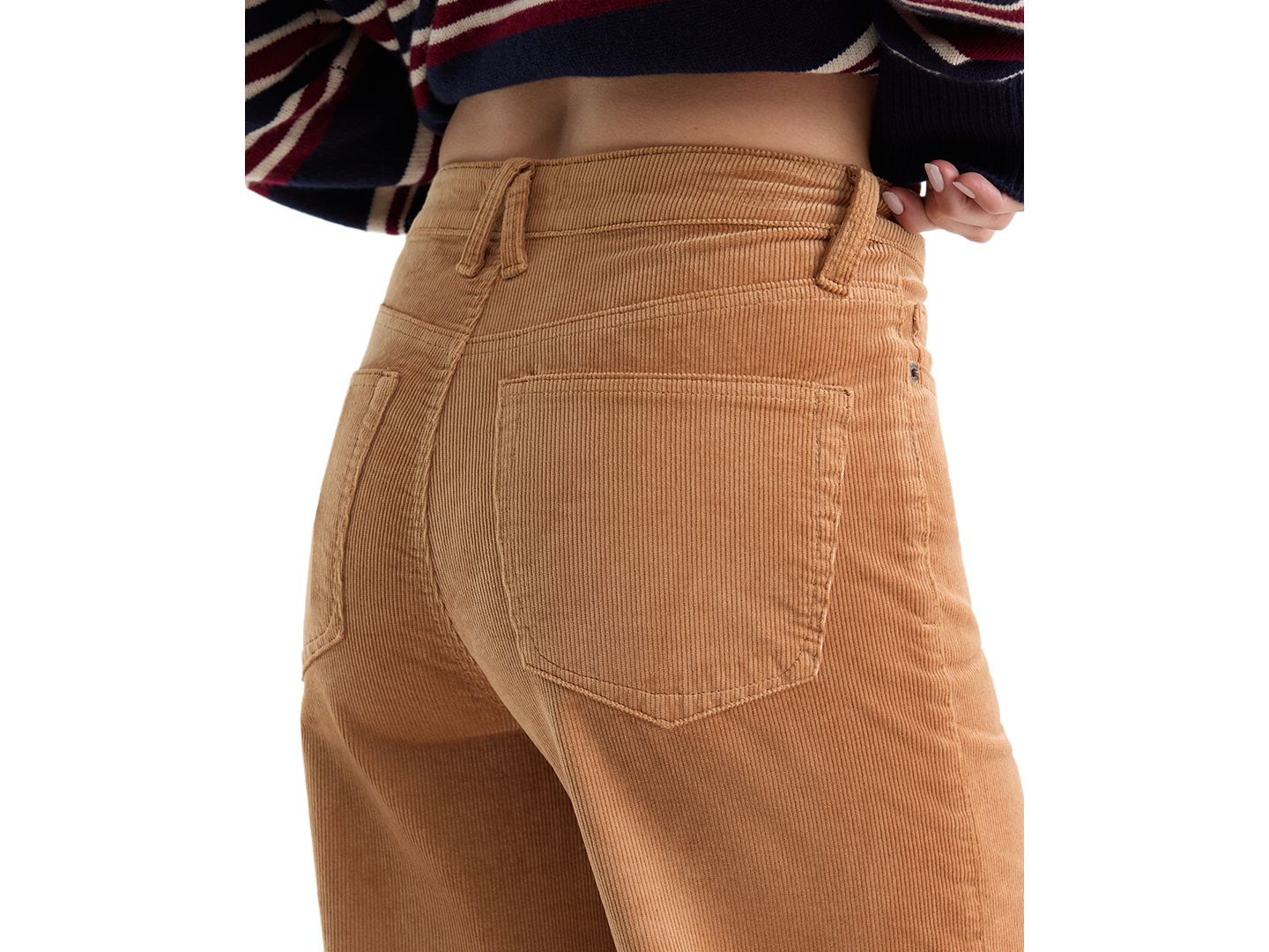 Женские джинсы Good American Vintage Corduroy High-Rise Relaxed Wide-Leg, цвет: Глиняный — фото 4