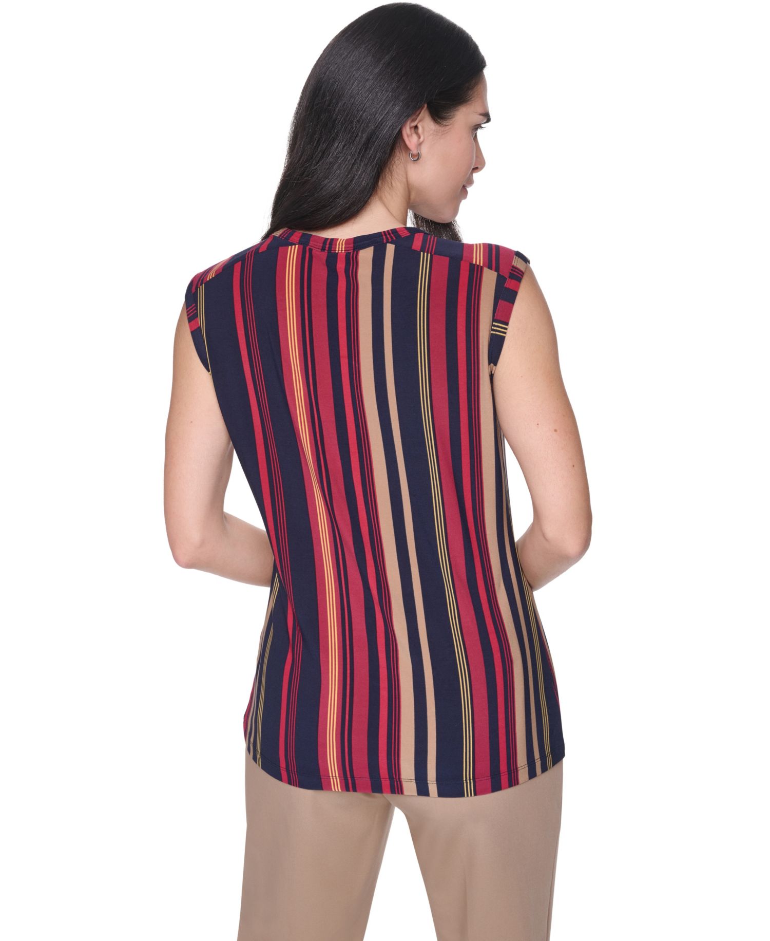 Women's Striped Pull-On Crewneck Top