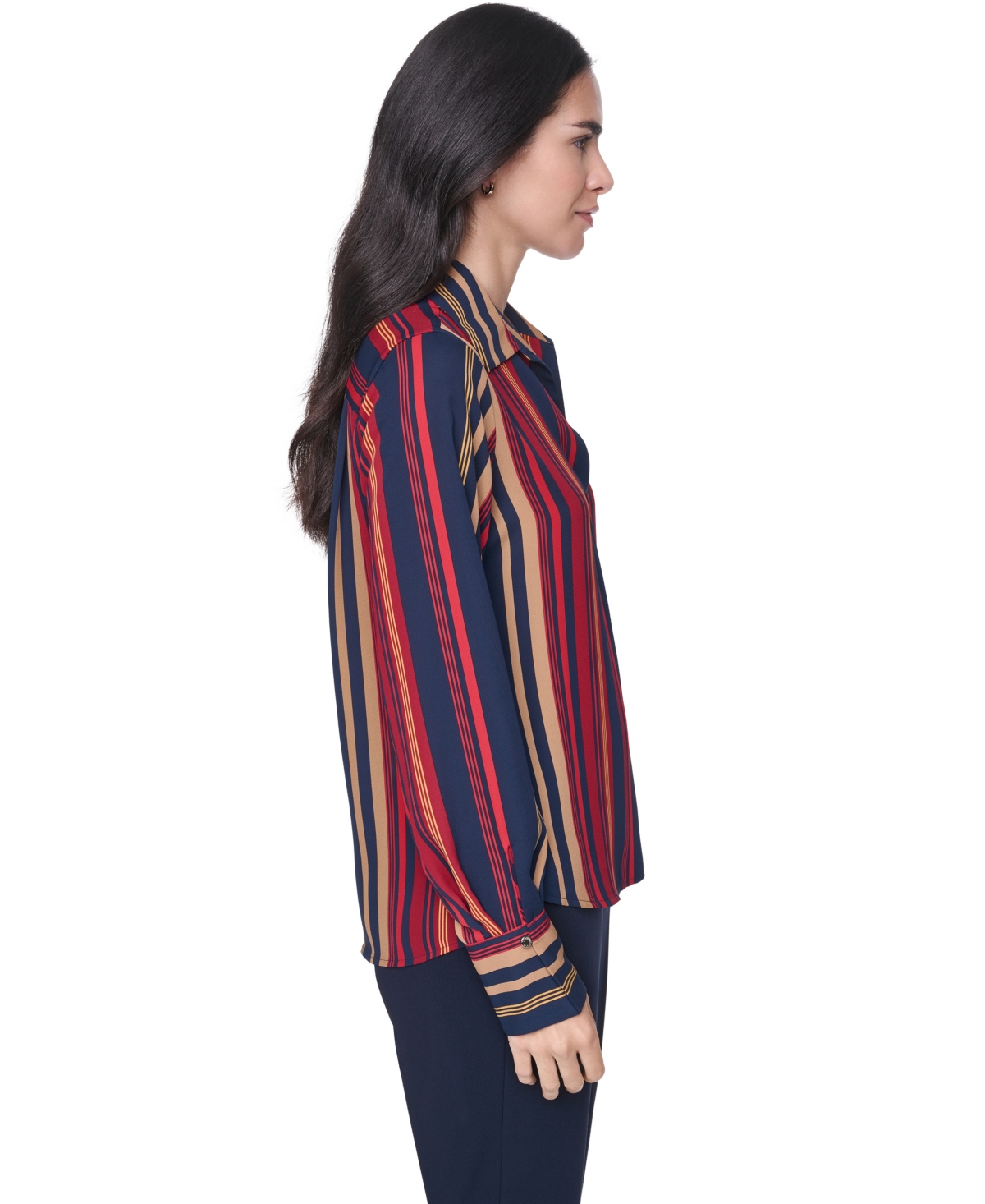 Tommy Hilfiger Women's Long-Sleeve Striped Popover Blouse