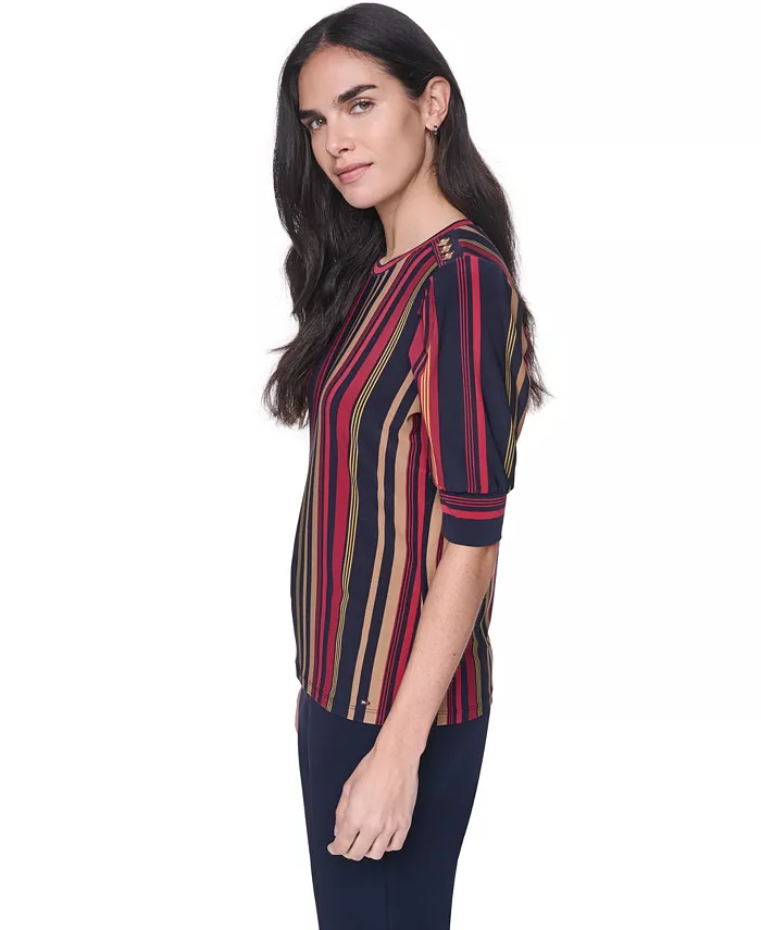Women's Short-Sleeve Striped Top - thumbnail 3