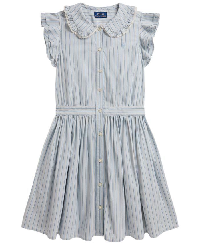 Polo Ralph Lauren Girls' 7-16 Striped Cotton Poplin Shirt Dress