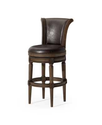 Pullman Swivel Upholstered Bar Stool with High Back