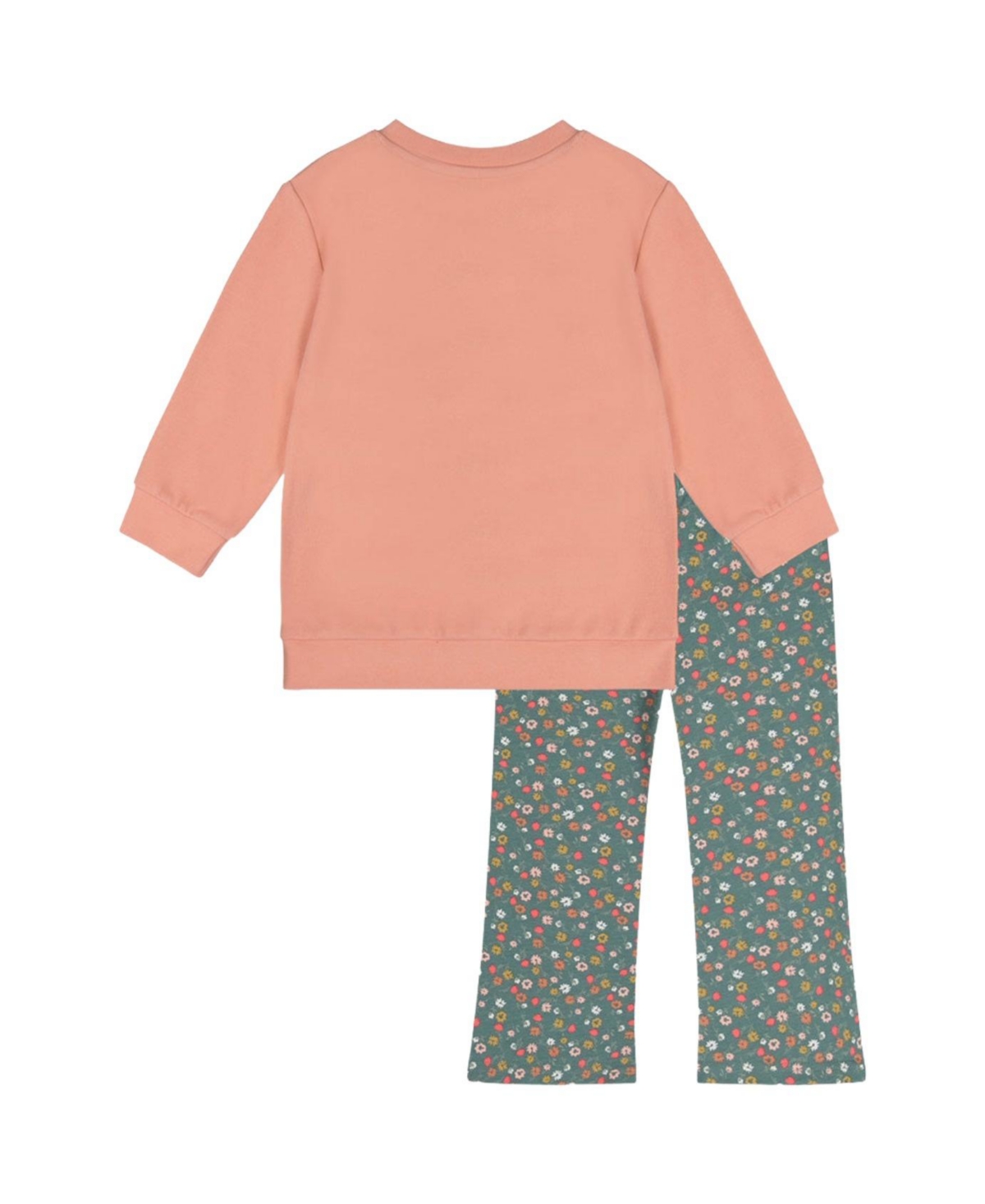 Deux par Deux Baby Girls Tunic and Leggings Set Pale Pink and Green Floral Print