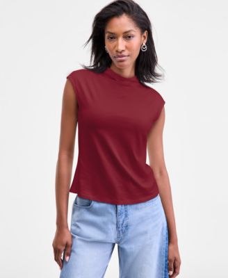 Women's Funnel Neck Sleeveless T-Shirt
