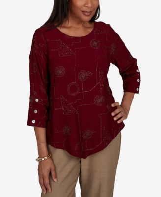 Women's Union Square Sparkle Soutache Geo Floral Top
