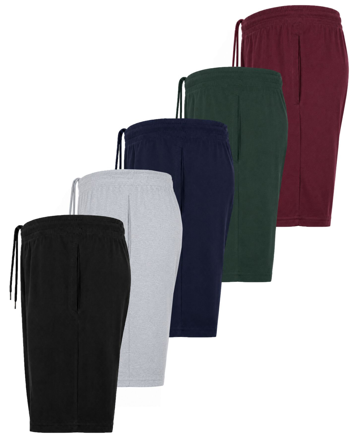 Мужские шорты Blue Ice Cotton Lounge Shorts, 5-Pack, цвет: Чёрный / Меланжевый серый — фото 2