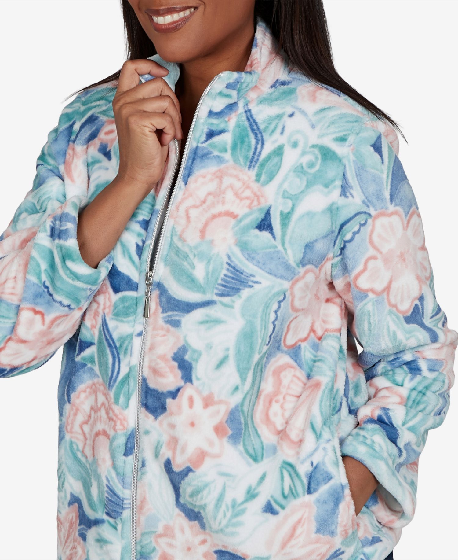Women's Classic Patch Floral Cozy Knit Jacket
