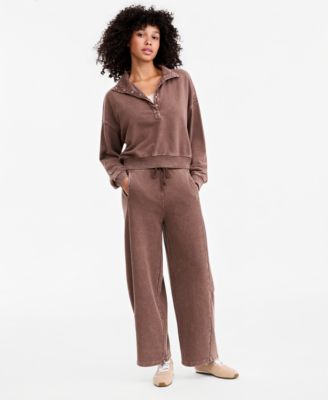 Petite Fleece High-Rise Drawstring Pants