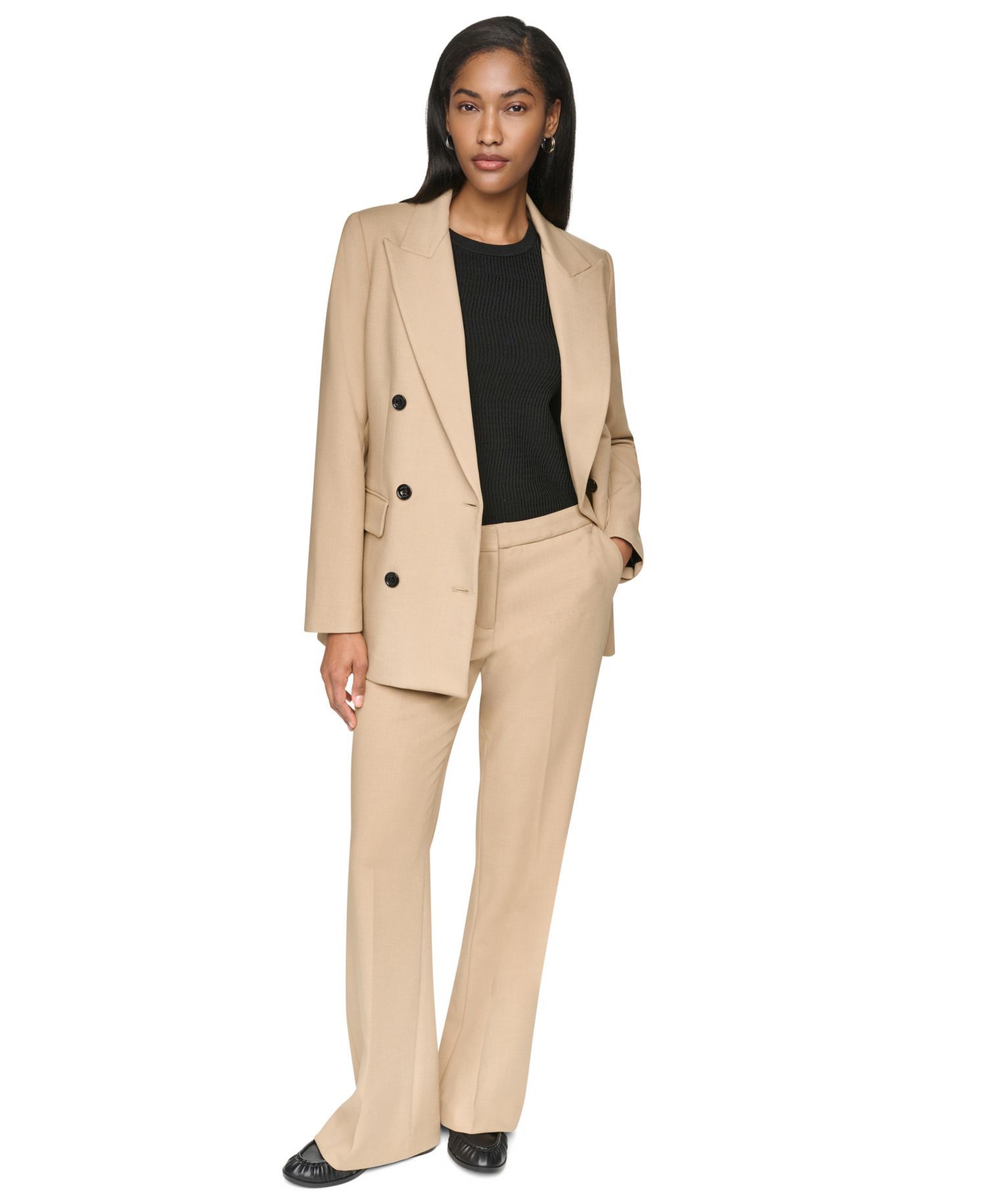 Women's Long-Sleeve Notch Collar Button-Front Blazer