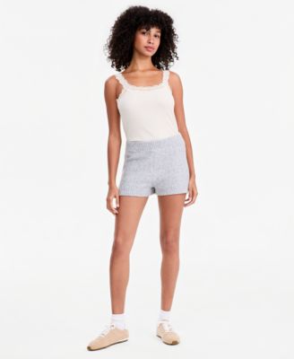 Women's Cable-Knit Pull-On Mid-Rise Shorts