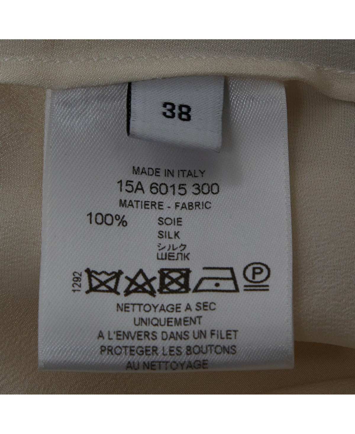 Pre-Owned Givenchy Women's Cream Silk Tie-Neck Long-Sleeve Blouse