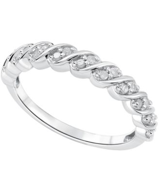 Diamond Diagonal Ring (1/6 ct. t.w.) in Sterling Silver