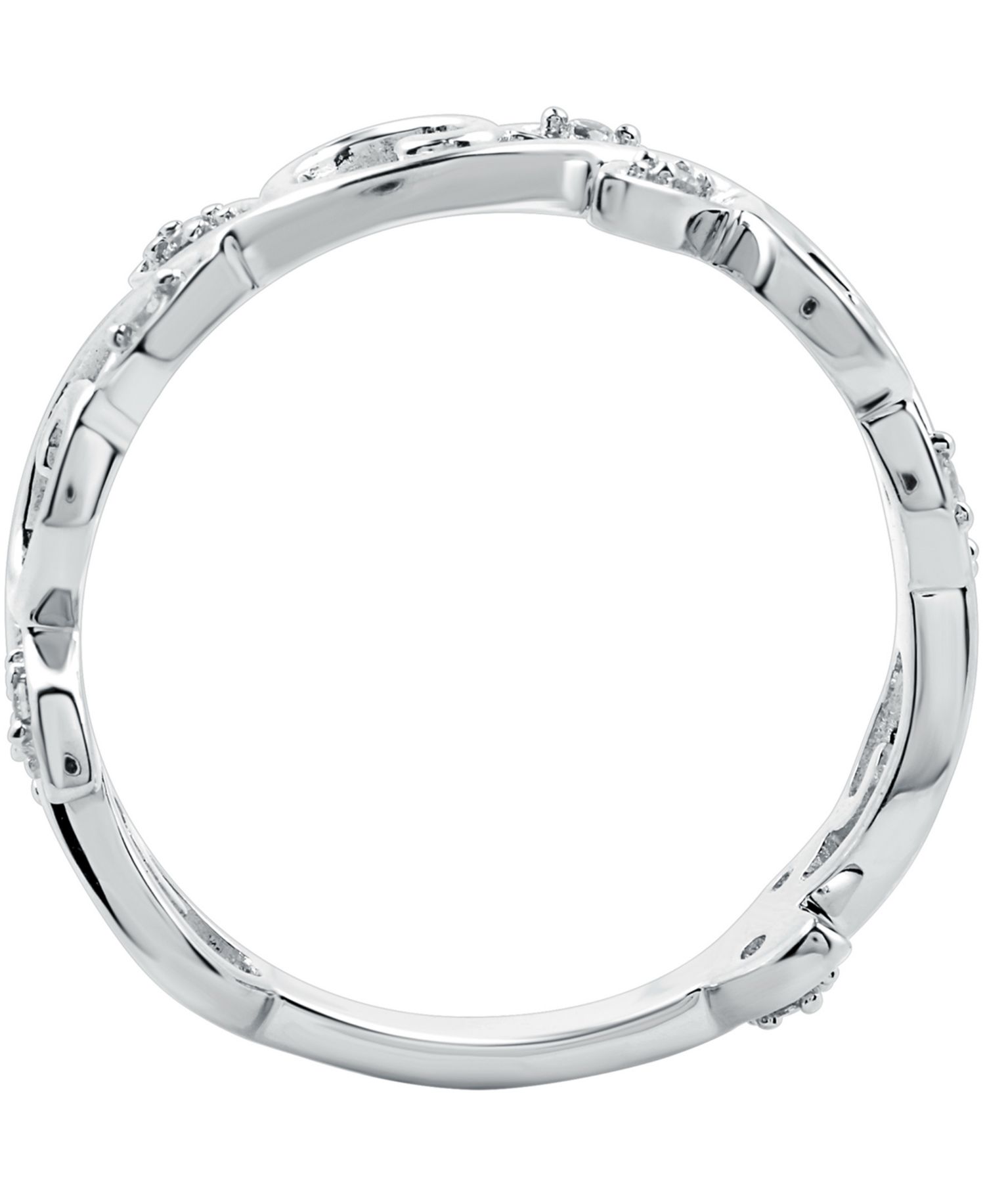 Diamond Vine & Leaf Ring (1/10 ct. t.w.) in Sterling Silver