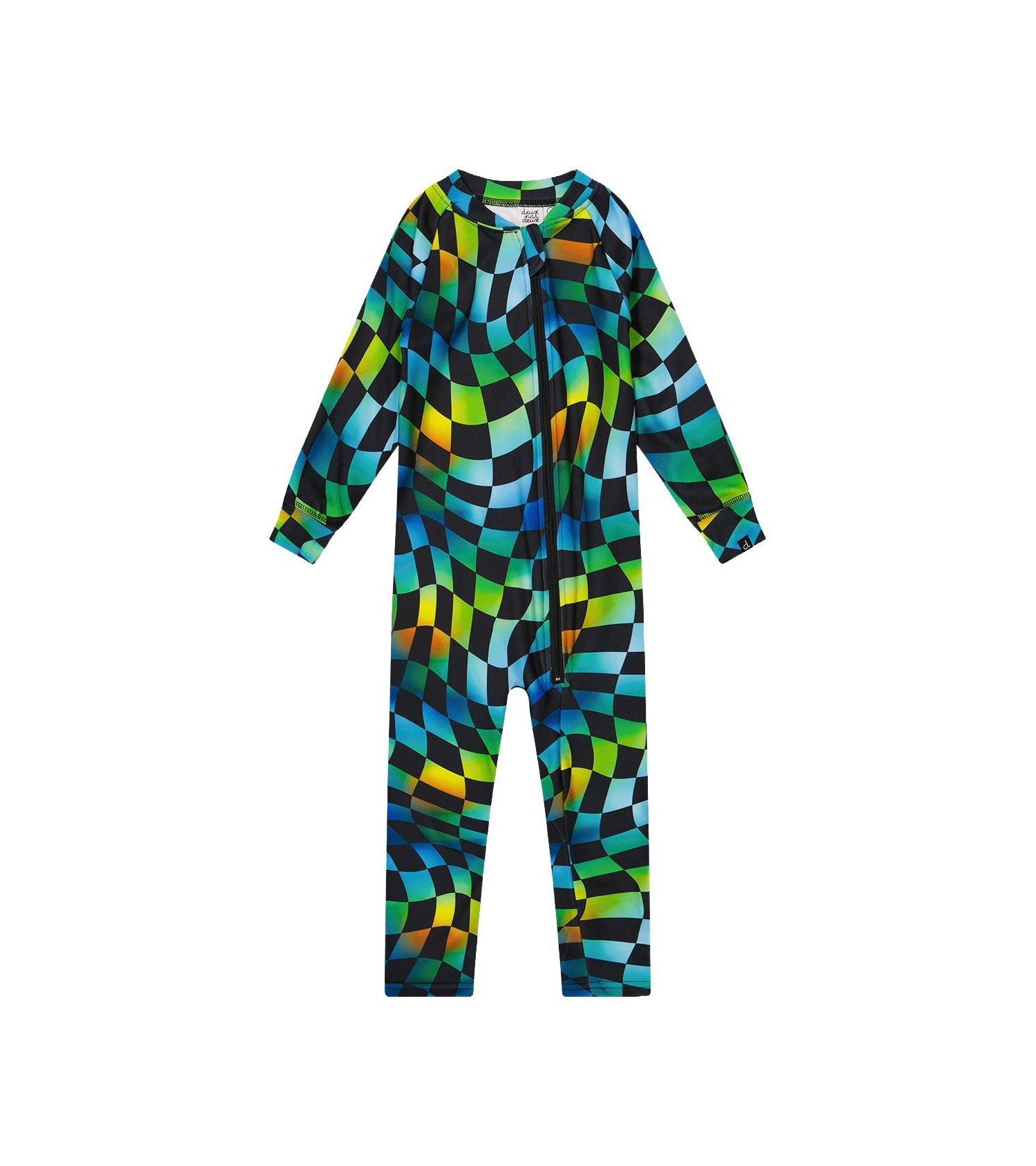 Baby Boys One Piece Thermal Underwear Checkered Print