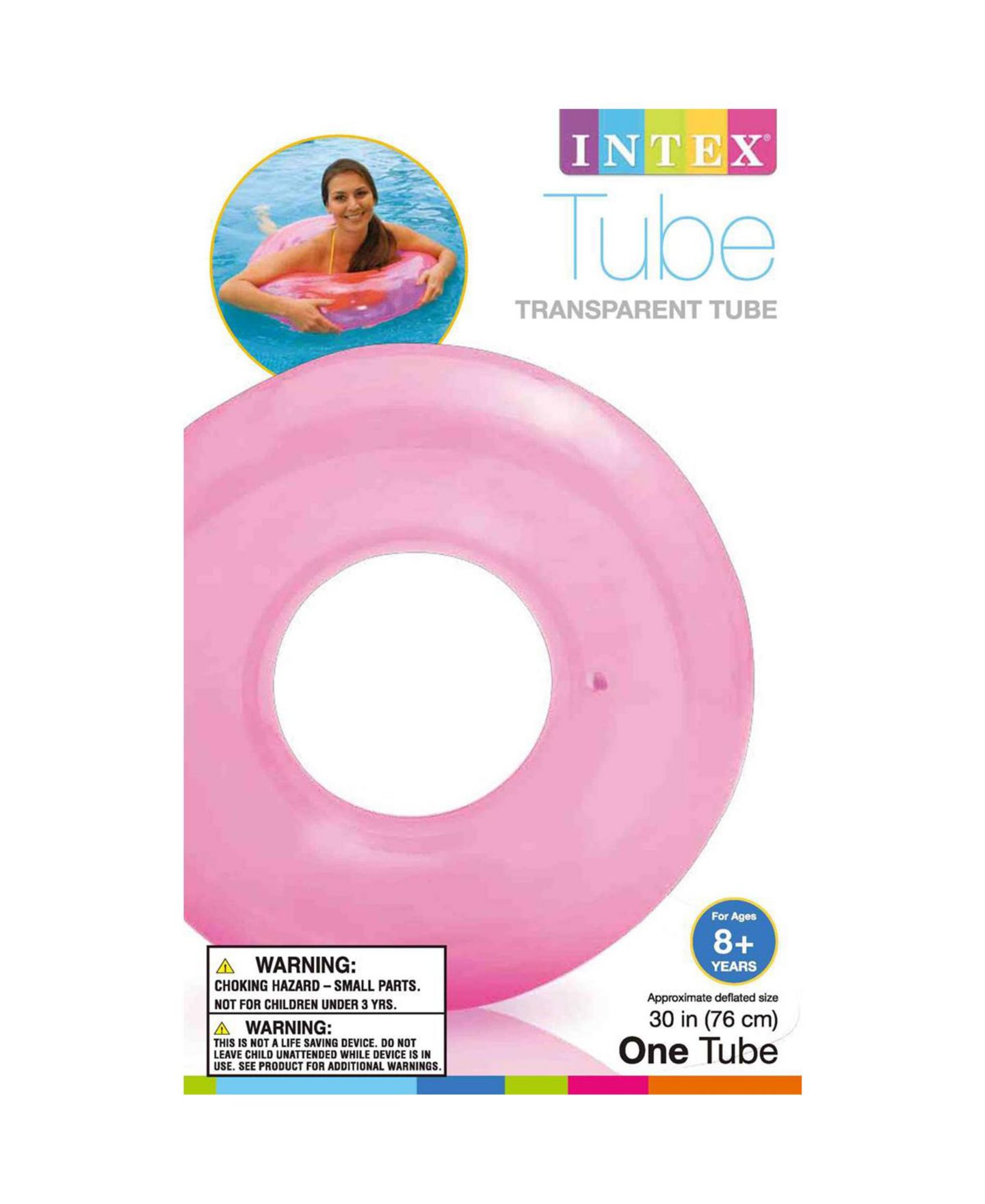 Детская игрушка Intex 59260EP Colorful Transparent Inflatable Swimming Pool Beach Tube Raft, цвет: Assorted Pre-Pack — фото 10